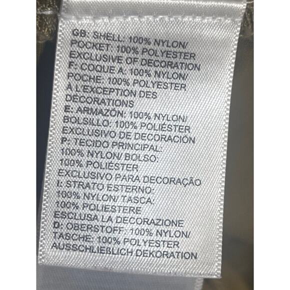 North Face Large Mens Pull Up Shorts Olive Green Zippered Pocket Quick Dry Nylon - Picture 7 of 7